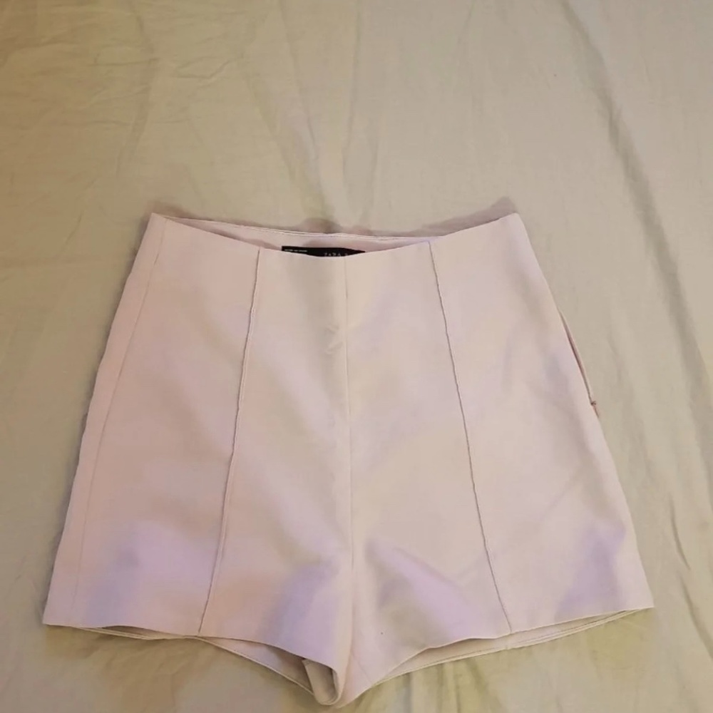zara pink high waisted shorts